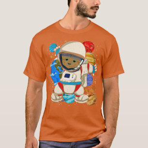 Camiseta Astronauta de Animais de Gato Cinto da Ciência Esp