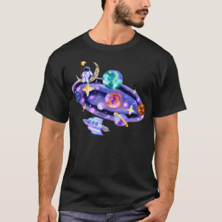 Camiseta Astronauta De Aquarela No Espaço