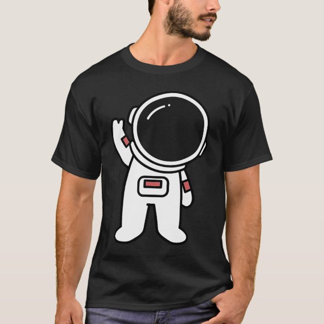 Camiseta Astronauta de Arte no Espaço Acessório Artístico D (Frente)