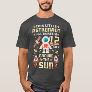 Camiseta Astronauta De Astronauta De Aniversário De 12 Viaj