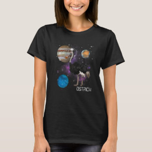 Camiseta Astronauta de Avestruz Galáxia Espaço Pássaro