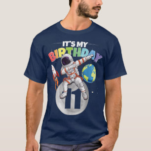 Camiseta Astronauta de Bater 11 ruas Garota de Aniversário 