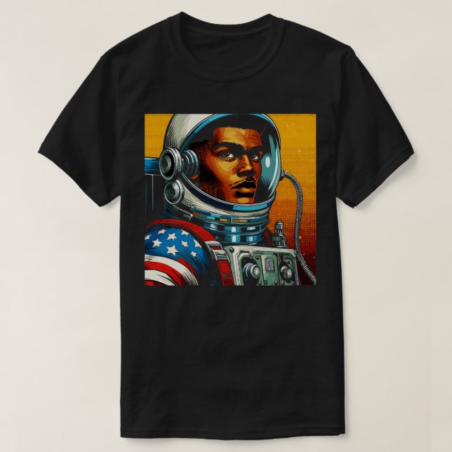 Camiseta Astronauta de BD no Estilo de Arte (Frente do Design)