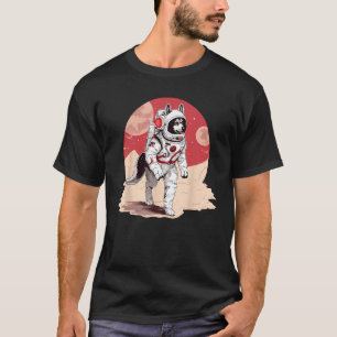 Camiseta Astronauta de Cachorro Engraçado de Marte rouco