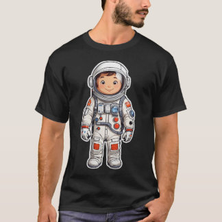 Camiseta Astronauta de Cartoon Amigável