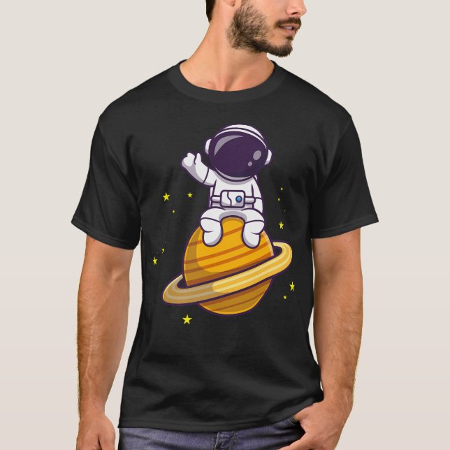 Camiseta Astronauta de desenho animado (Frente)