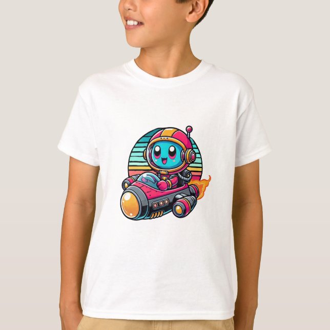 Camiseta Astronauta de desenho animado (Frente)