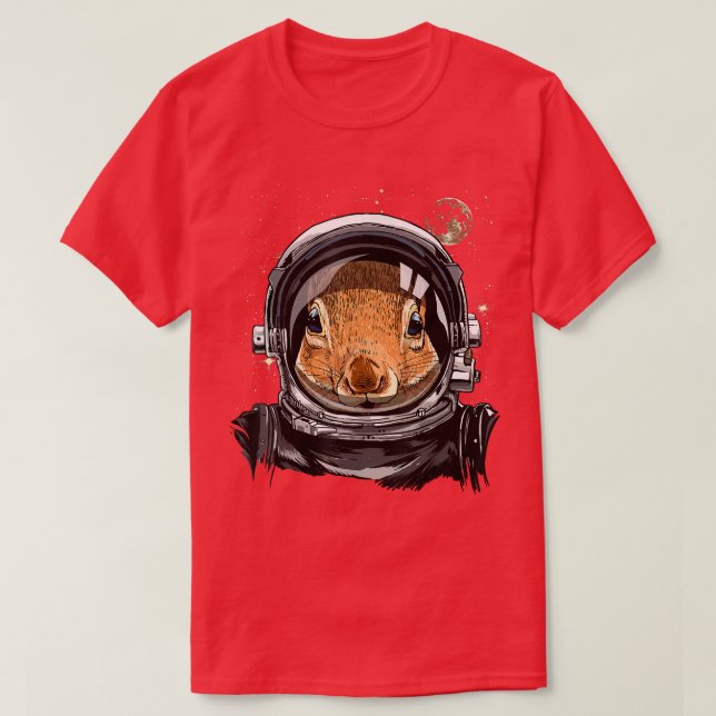 Camiseta Astronauta de Esquilo Astronauta Espacial Eploraçã (Frente do Design)