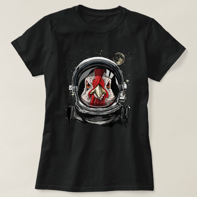 Camiseta Astronauta de Exploração Espacial de Pintinhos de  (Frente do Design)