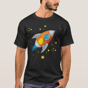 Camiseta Astronauta de foguetes de foguete retrógrado da V