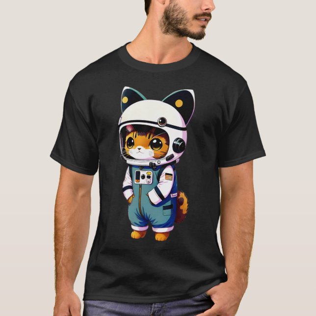 Camiseta Astronauta de Gato Bonito (Frente)