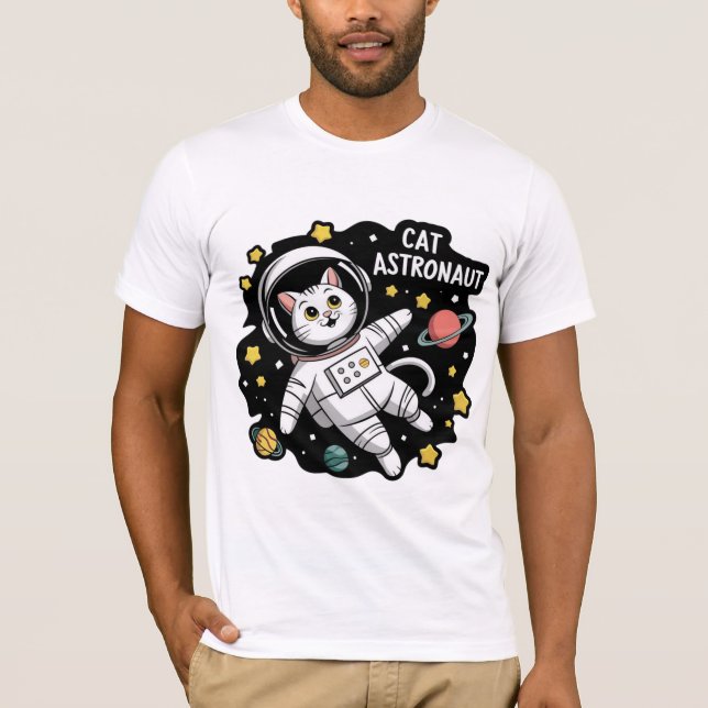 Camiseta Astronauta de Gato Bonito (Frente)