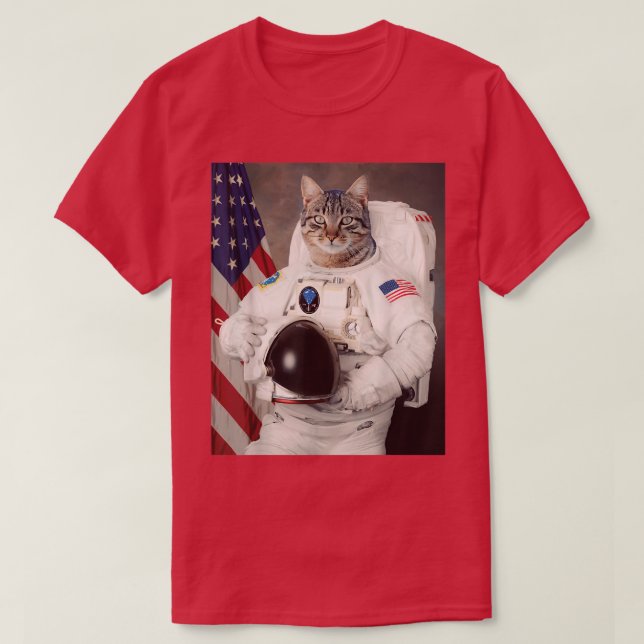 Camiseta Astronauta De Gato Catronauta Em Armadilha Espacia (Frente do Design)