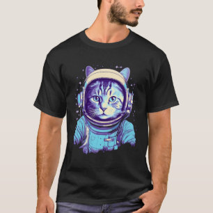 Camiseta Astronauta de Gato de Onda Vaporwave