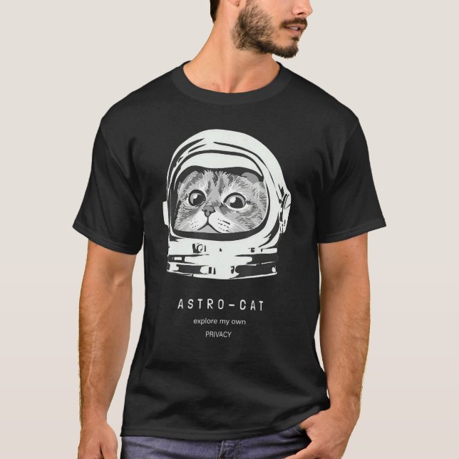 Camiseta Astronauta de Gato Espacial Gato Cosmico Viajante  (Frente)