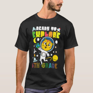Camiseta Astronauta de Gato Fofo de Volta à Escola Pronto p