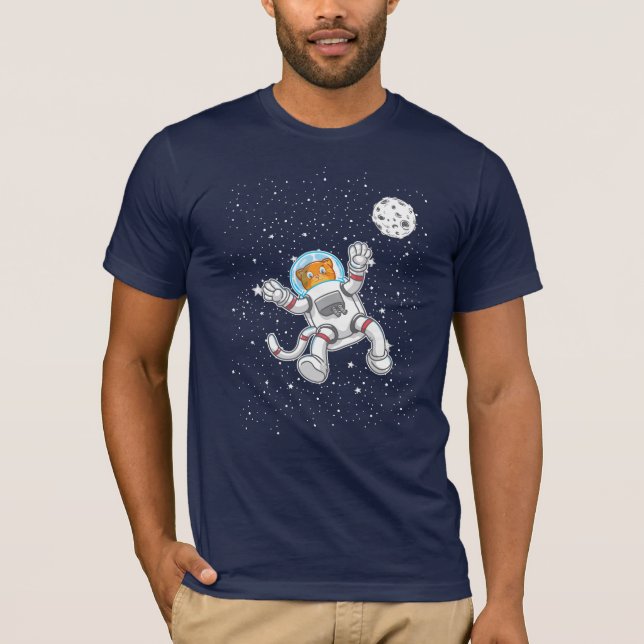 Camiseta Astronauta De Gato No Espaço Astronomia Engraçada (Frente)
