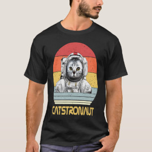 Camiseta Astronauta de Gato Vintage Castronaut Gato Mãe Ast