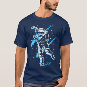Camiseta Astronauta De Gelo Skates De Gelo Engraçados Com P