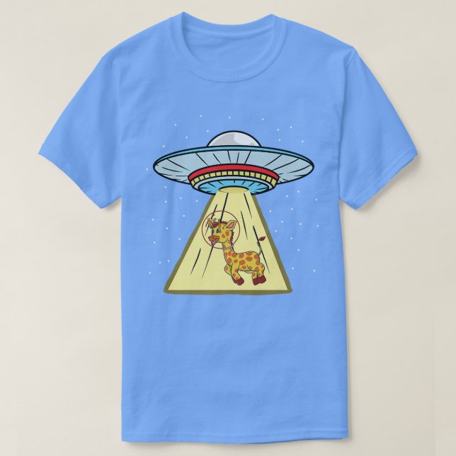 Camiseta Astronauta de Girafa de Rapto do Ufo (Frente do Design)