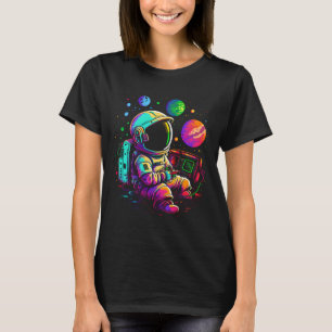 Camiseta Astronauta de Jogos Universos em Planetas de Arcad