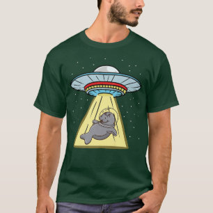 Camiseta Astronauta De Manatê De Abdução De Ufo