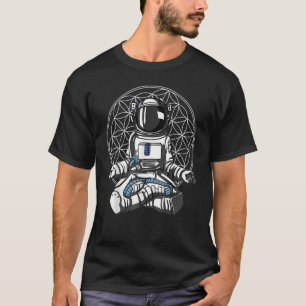 Camiseta Astronauta de Meditação Vintage Zen Yoga Planetas