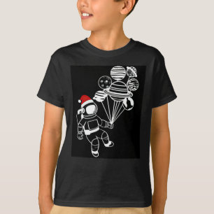 Camiseta Astronauta de Natal, Bolhas de Planetas Engraçado