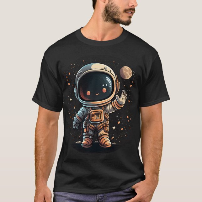 Camiseta Astronauta de Ondas Bonitas (Frente)