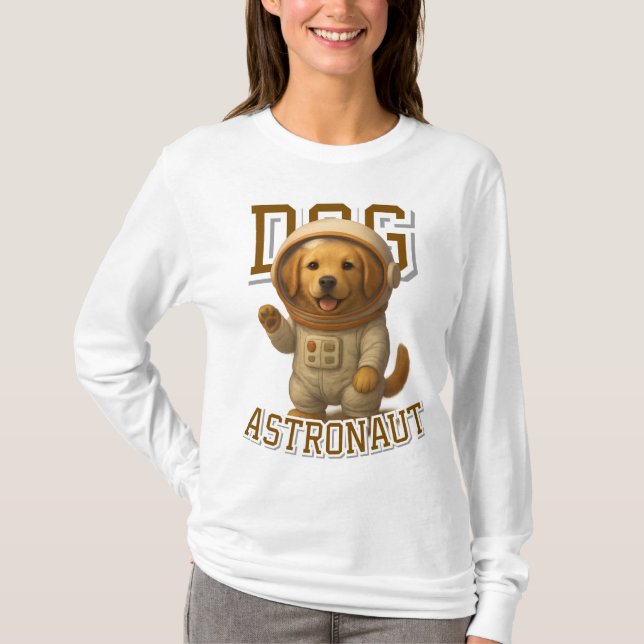 Camiseta Astronauta de Ouro Bonito - Mulher Homem Unisexo (Frente)