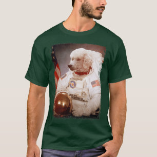 Camiseta Astronauta de Poodle Engraçado Missão Espacial da
