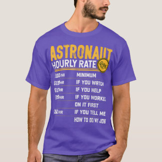 Camiseta Astronauta de Taxa Horária Planetas Engraçados Ast