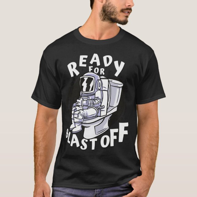Camiseta Astronauta de Toilet Engraçado (Frente)