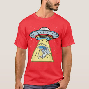 Camiseta Astronauta De Tubarão De Abdução Ufo