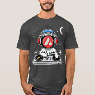 Camiseta Astronauta DJ Avalanche AVAX Moedas À Lua