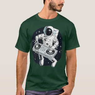Camiseta Astronauta DJ com Turntable Premium