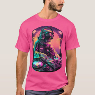 Camiseta Astronauta Dj Djing No Espaço Edm Gráfico Legal