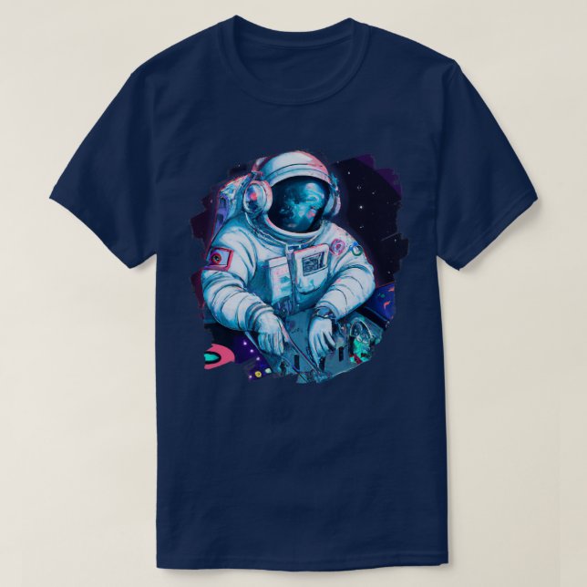 Camiseta Astronauta DJ Record Techno Music Legal Astronauta (Frente do Design)