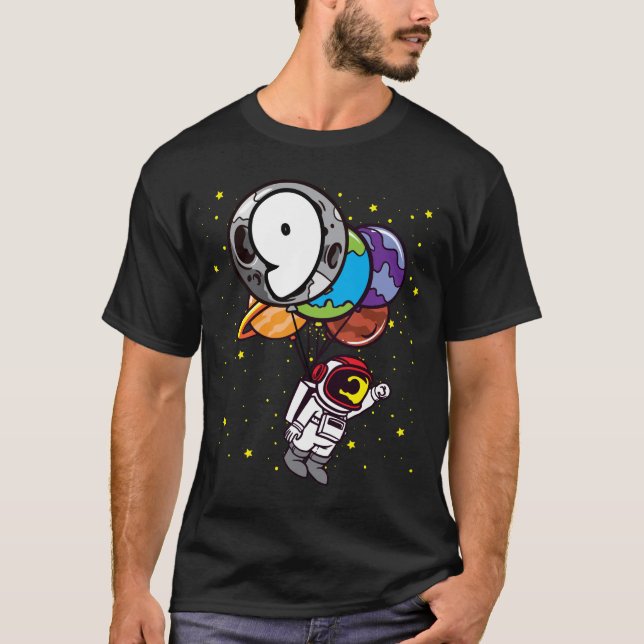 Camiseta Astronauta do 9º Astronauta de 9 Anos Meninos (Frente)