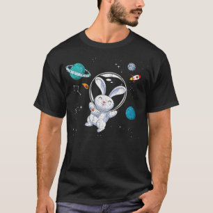 Camiseta Astronauta do Amante de os animais do Coelho da Ci
