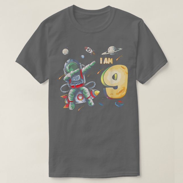 Camiseta Astronauta do Astronauta do Astronauta com 9 Anos  (Frente do Design)