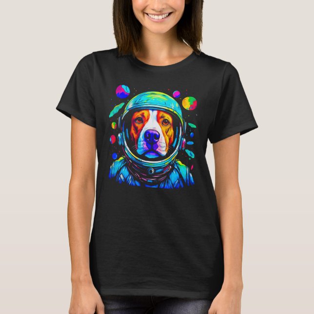 Camiseta Astronauta do Cão Pitbull (Frente)