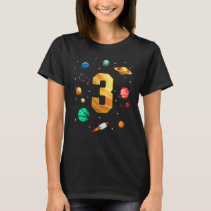 Camiseta Astronauta do Espaço Exterior aniversário de 3 ano