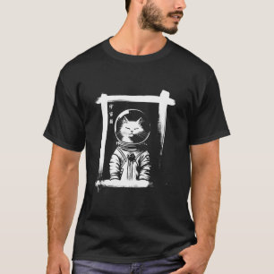 Camiseta Astronauta do Espaço Exterior Gatos Homens Mulhere