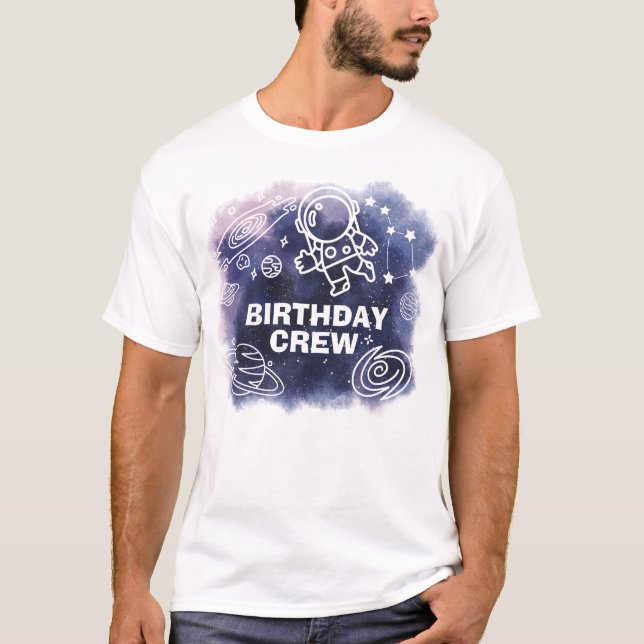 Camiseta Astronauta do Espaço Exterior Pai de Tripulação de (Frente)