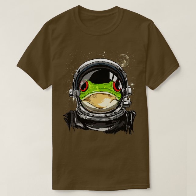 Camiseta Astronauta do Espaço Exterior Sapo Rosto do Sapo (Frente do Design)