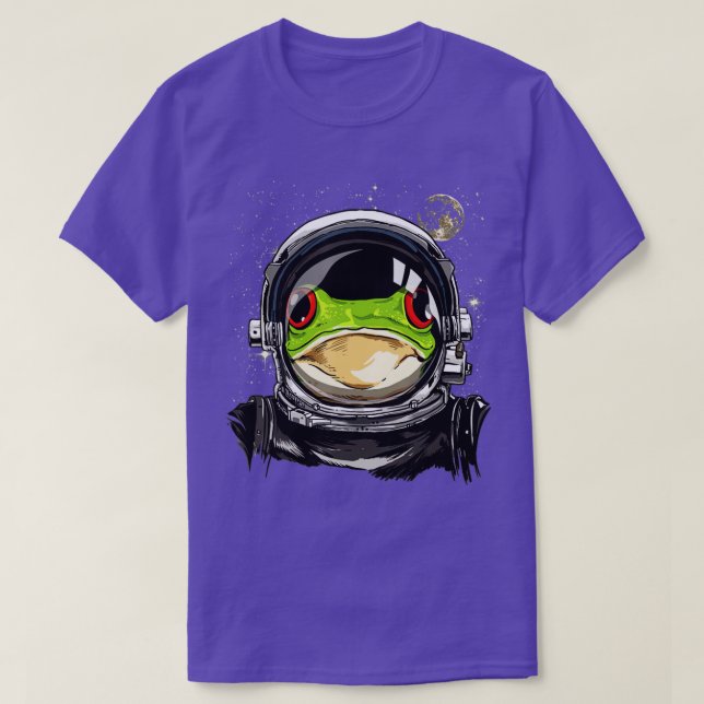 Camiseta Astronauta do Espaço Exterior Sapo Rosto do Sapo (Frente do Design)