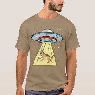 Camiseta Astronauta do German shepherd de Rapto Ufo