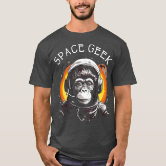 Camiseta Astronauta do Macaco Ape Chimp do Geek Espacial Vi