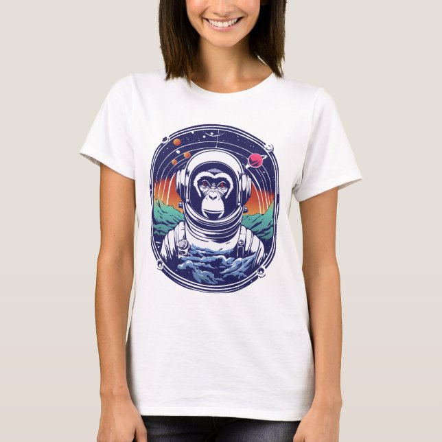 Camiseta Astronauta do Macaco Espacial (Frente)